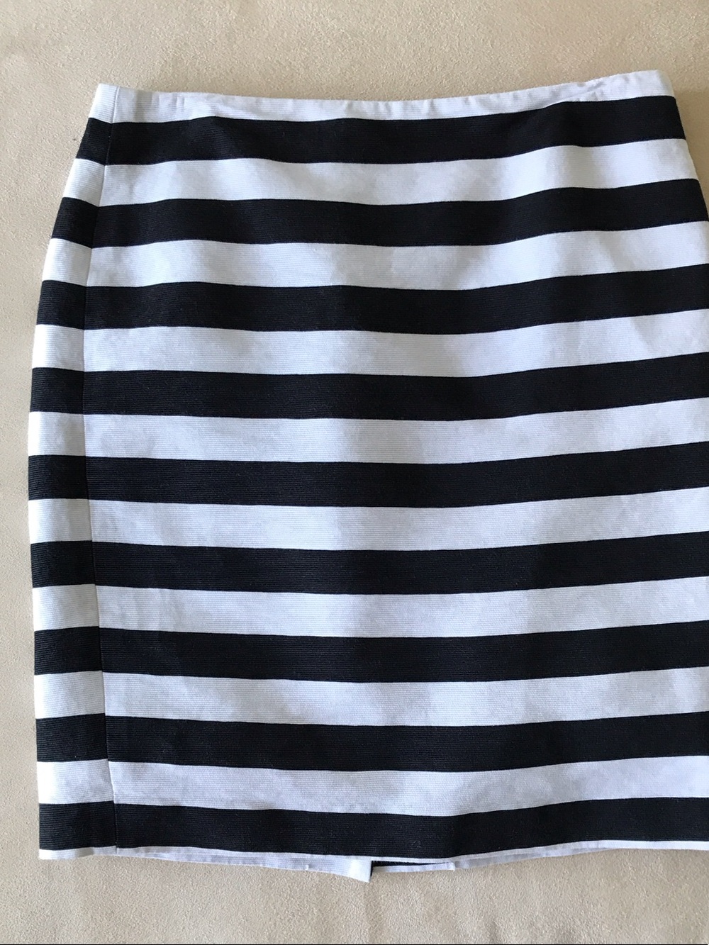 Ann Taylor Black and White Striped Pencil Skirt